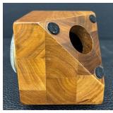 Three-Dial Wood Desk Weather Station - Quartz Clock, Barometer & Hygrometer