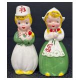 Vintage Salt & Pepper Shaker Set - 3 Pairs, 4 in Tall - Ceramic Figures