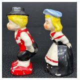 Vintage Salt & Pepper Shaker Set - 3 Pairs, 4 in Tall - Ceramic Figures