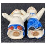 Vintage Salt & Pepper Shaker Set - 3 Pairs, 4 in Tall - Ceramic Figures
