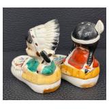 Eight Pairs Vintage Salt & Pepper Shakers - Largest 3.5 in Tall, Assorted Designs