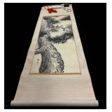 Baido Minami Japanese Scroll Painting - Two Sparrows on Pine