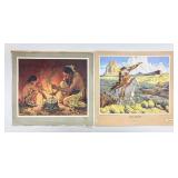 Santa Fe Railroad Vintage Calendar Prints - 13 x 13.75 in