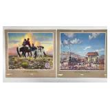 Santa Fe Railroad Vintage Calendar Prints - 13 x 13.75 in