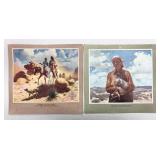 Santa Fe Railroad Vintage Calendar Prints - 13 x 13.75 in