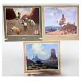 Santa Fe Railroad Vintage Calendar Prints - 13 x 13.75 in