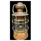 Anchor Ship Lantern - Copper & Brass with Glass Globe, Nautical Lighting