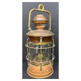 Anchor Ship Lantern - Copper & Brass with Glass Globe, Nautical Lighting