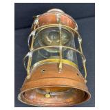 Anchor Ship Lantern - Copper & Brass with Glass Globe, Nautical Lighting