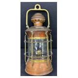 Anchor Ship Lantern - Copper & Brass with Glass Globe, Nautical Lighting
