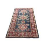 Blue & Red Diamond Medallion Persian-Style Area Rug 64 x 39 in