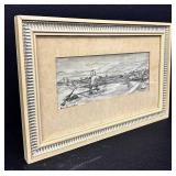 George Ahgupuk Framed Artwork, Signed, 'Reinder Skin'