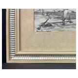 George Ahgupuk Framed Artwork, Signed, 'Reinder Skin'