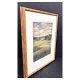 Carl Homstad Framed Landscape Woodblock Print, 'The Marsh'