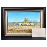 Charles A. Morris Landscape Painting - Desert Adobe Ruins (1973)