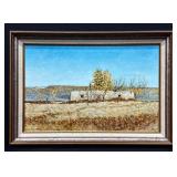 Charles A. Morris Landscape Painting - Desert Adobe Ruins (1973)