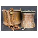 Vintage Hanging Planter & Water Pitcher - Brass/Copper