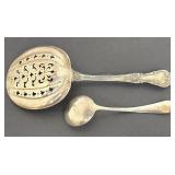 Gorham Gotham Sterling Slotted Spoon 7.25in & Birks Sterling Spoon 4.75in