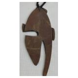 Copper Pendant Necklace on Leather Cord - 21 in Overall, 3.25 in Pendant