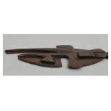 Copper Pendant Necklace on Leather Cord - 21 in Overall, 3.25 in Pendant