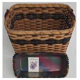 Vintage Longaberger Bread Basket with Liner & Protector & Handwoven Basket