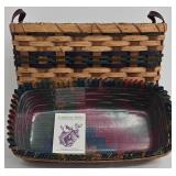 Vintage Longaberger Bread Basket with Liner & Protector & Handwoven Basket