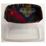 Vintage Longaberger Bread Basket with Liner & Protector & Handwoven Basket