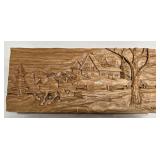 Carved Wooden Keepsake Box with Scenic Lid - Signed Andrew