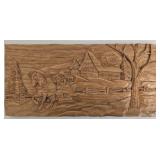 Carved Wooden Keepsake Box with Scenic Lid - Signed Andrew