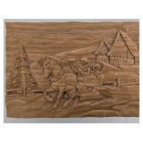 Carved Wooden Keepsake Box with Scenic Lid - Signed Andrew