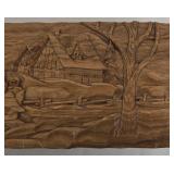 Carved Wooden Keepsake Box with Scenic Lid - Signed Andrew