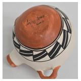 Vintage Traditional Native American Acoma Pueblo Polychrome Canteen, Signed Lena