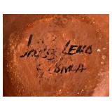Vintage Traditional Native American Acoma Pueblo Polychrome Canteen, Signed Lena