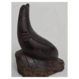 Carved Wooden Seal, Swan & Dolphin Figures (Lot of 3)