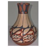 Jemez NM Hand-Painted Southwestern Ceramic Vase  - Geometric Pattern