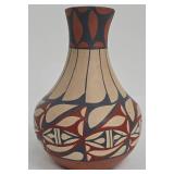 Jemez NM Hand-Painted Southwestern Ceramic Vase  - Geometric Pattern