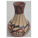 Jemez NM Hand-Painted Southwestern Ceramic Vase  - Geometric Pattern