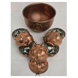 Copper Bowl with 8 Dishes