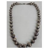 Etched Bead Necklace - 16 in. Long, Silver-Tone Round Beads