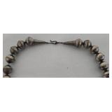Etched Bead Necklace - 16 in. Long, Silver-Tone Round Beads
