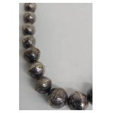 Etched Bead Necklace - 16 in. Long, Silver-Tone Round Beads
