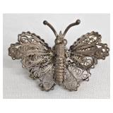Vintage Rhinestone Bracelet With Floral Center - Butterfly Brooch & Round Brooch (Lot of 3)