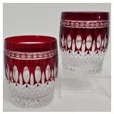 Pair of Waterford Crystal Clarendon Ruby Tumblers