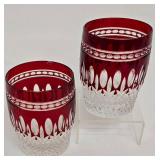Pair of Waterford Crystal Clarendon Ruby Tumblers
