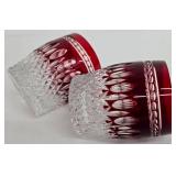 Pair of Waterford Crystal Clarendon Ruby Tumblers