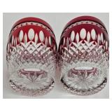 Pair of Waterford Crystal Clarendon Ruby Tumblers