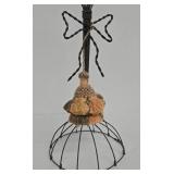 Hat Stands (Lot of 2) - Black Wire, 15.5 in & 20 in tall