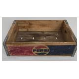 Pepsi Wooden Crate with Logo - Vintage Soda Bottle Box