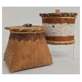 Birch Bark Storage Canisters with Lids, Set of 2