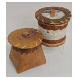 Birch Bark Storage Canisters with Lids, Set of 2
